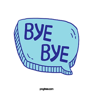 手绘线描蓝白英文再见字母元素