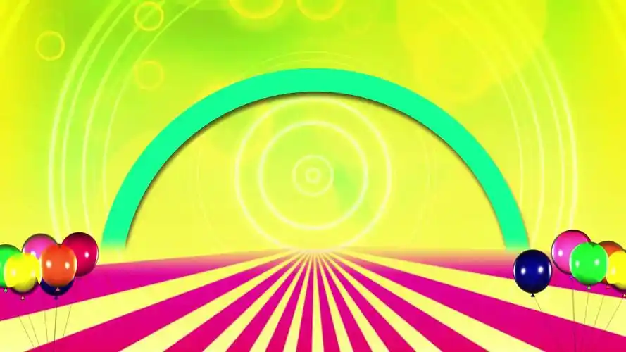 彩虹桥儿童卡通动画舞台晚会背景视频素材