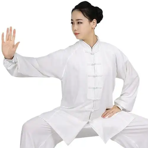 武极堂夏季新款牛奶半袖短袖太极服女太极拳练功太极服