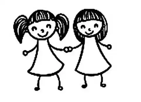 新年里的小朋友简笔画