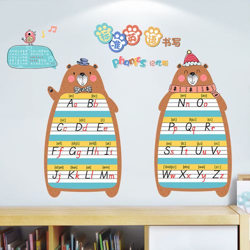 英文26个字母墙贴标准书写墙纸幼儿园大班教室墙贴