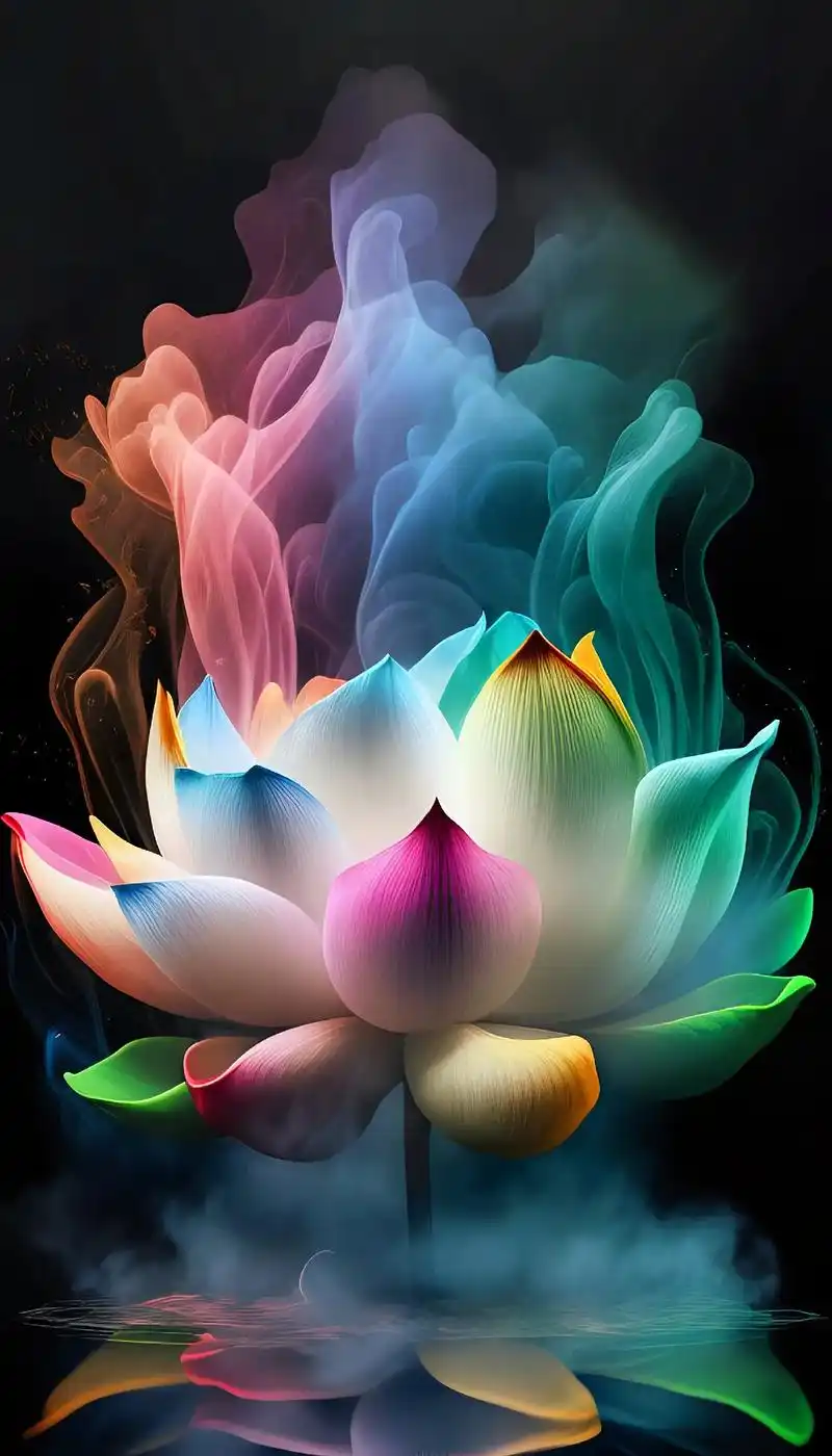 七彩莲花见者好运连连