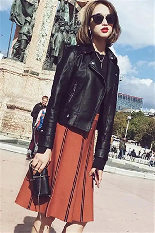 皮衣外套女春秋2020韩版短款冬季pu皮修身高腰小皮夹克潮