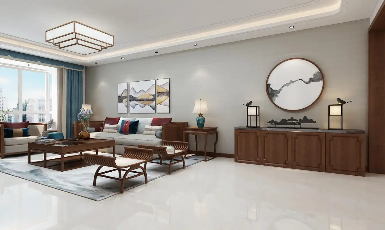 伟东新都150平简约中国风格装修效果图