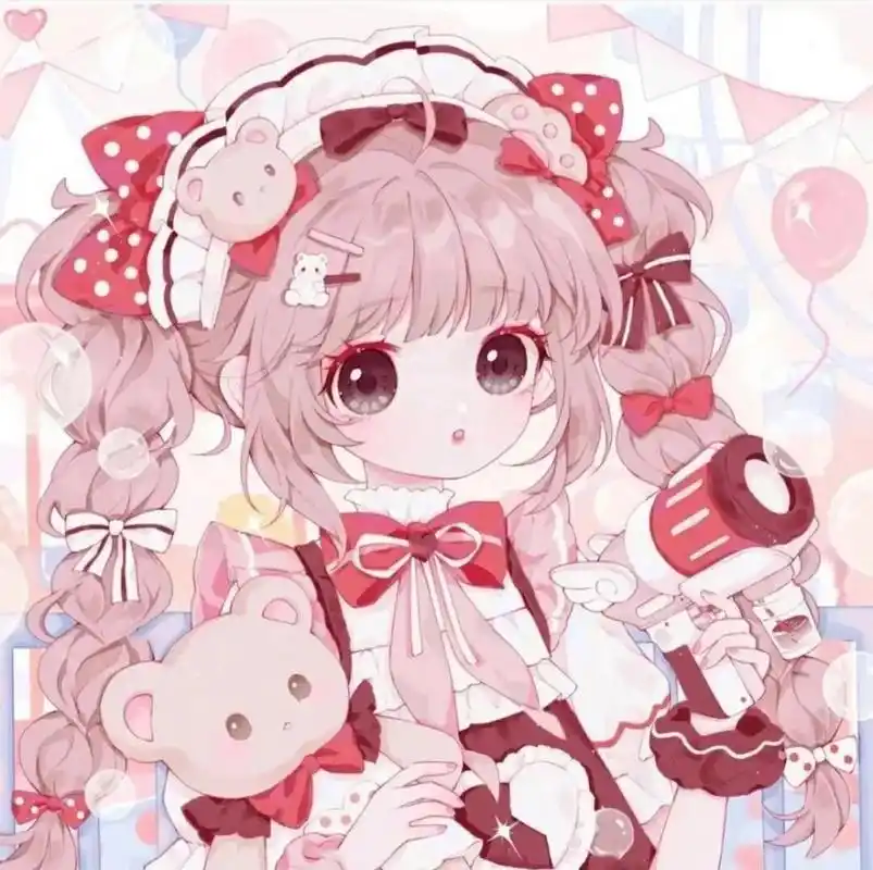 珍藏版绝美超仙红色系梦幻仙气动漫女生头像