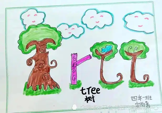 虎林市迎春实验学校 开展创意单词画活动