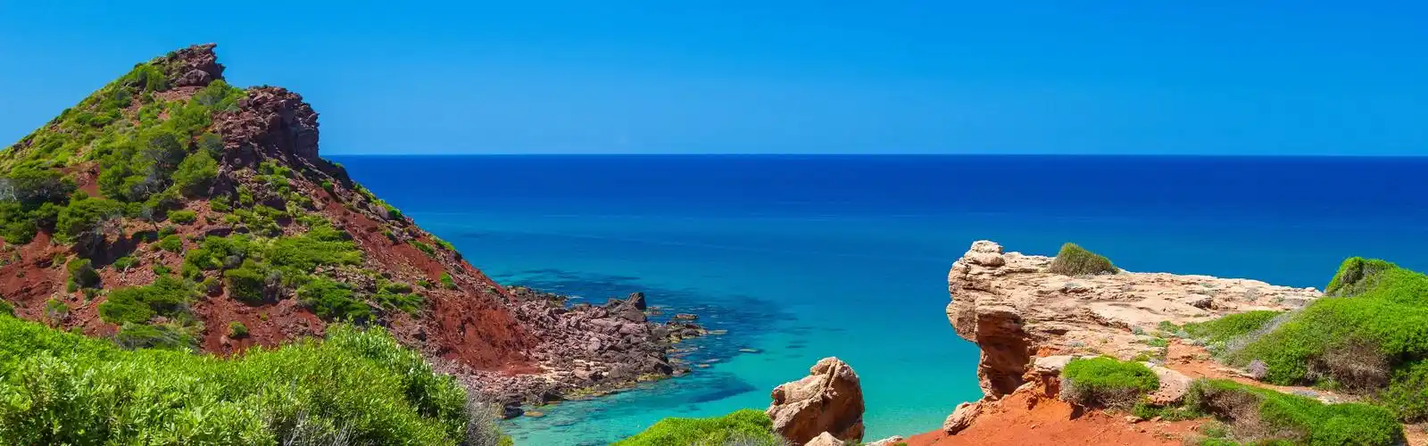 3840x1200 双屏全景梅诺卡岛,海,海岸,岛屿,西班牙 壁纸, 图片