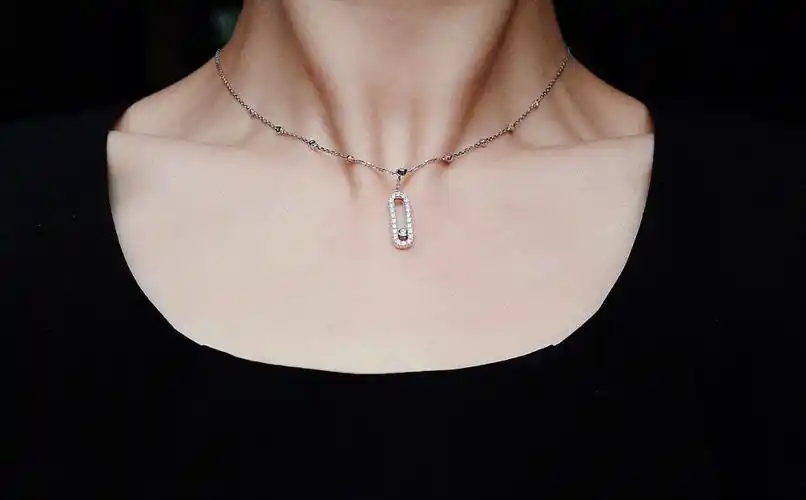 钻石泡泡回形针项链