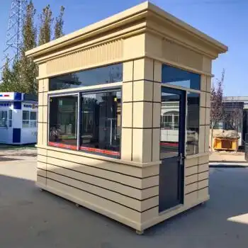 成品真石漆岗亭保安亭户外小区门卫值班室治安收费屋厂家钢化定制