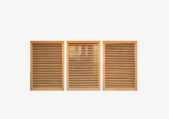 三扇木质百叶窗素材免费下载_觅元素