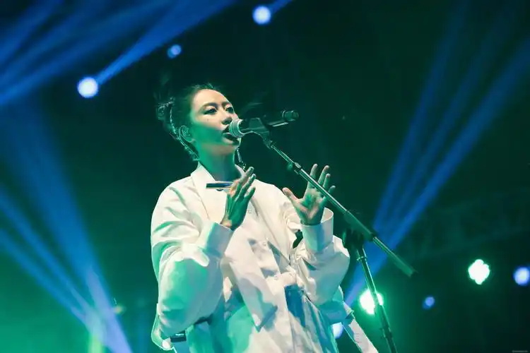 这是陈粒微博置顶的话,没有标点符号,配一张自己散着头发的照片,笑得