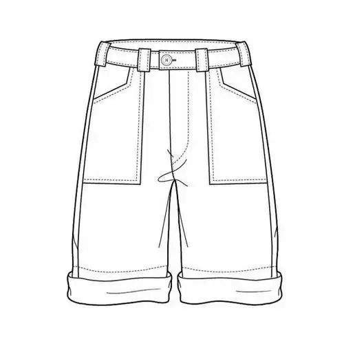 男装短裤简笔画