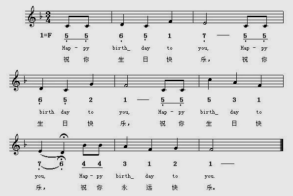 《生日快乐》小提琴谱  歌曲:生日快乐(祝你生日快乐/生日歌) 歌手