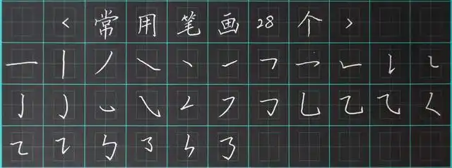 常用 28个笔画图 一,点 点的笔画在书法中是最为重要的一个,有种说法