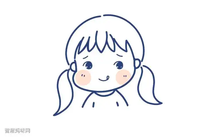 长发小女孩简笔画图片-图4