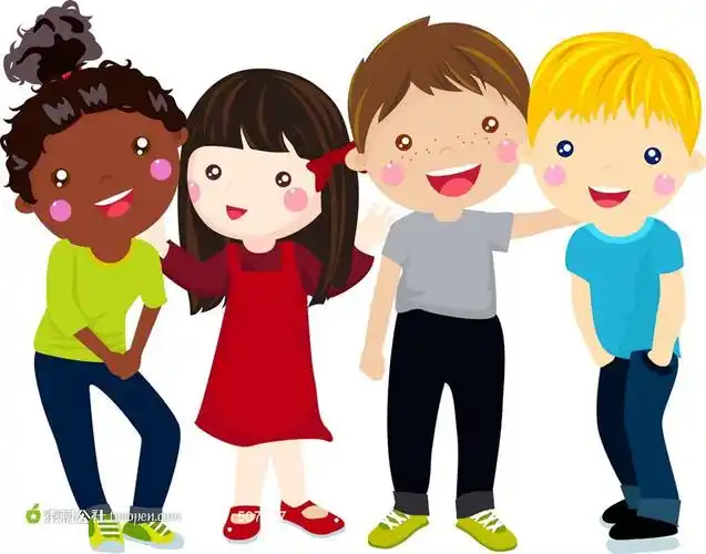 不同肤色孩子