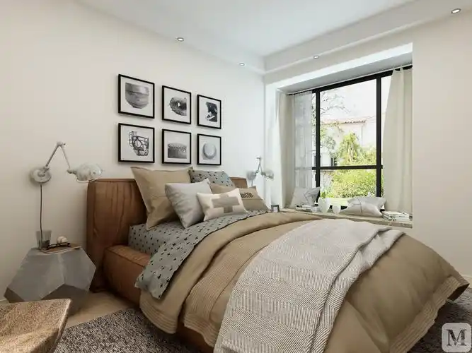 美式卧室窗帘装修效果图