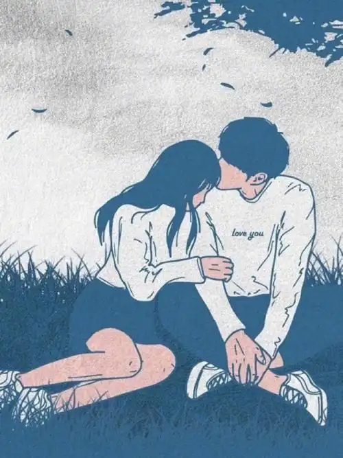 甜蜜情侣插画小情书配图素材