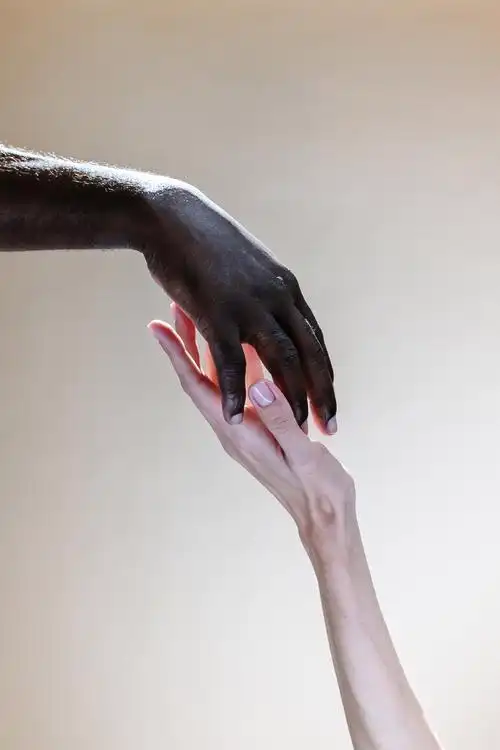 手指手接触触摸皮肤支持多元化联合的人类黑手