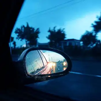 汽车,驾驶,夜晚,后视镜