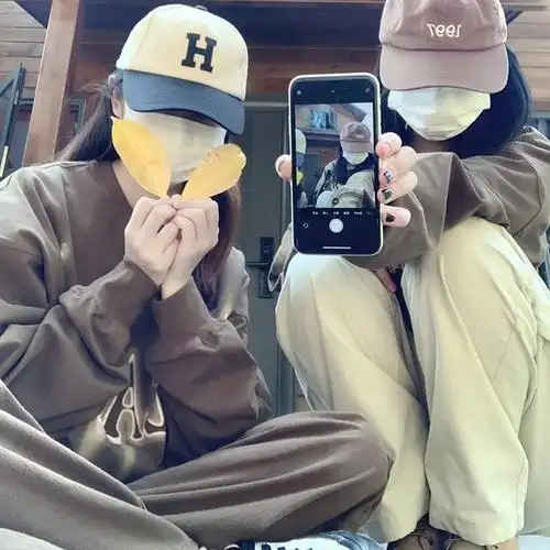 三人绝美挡脸闺蜜头像