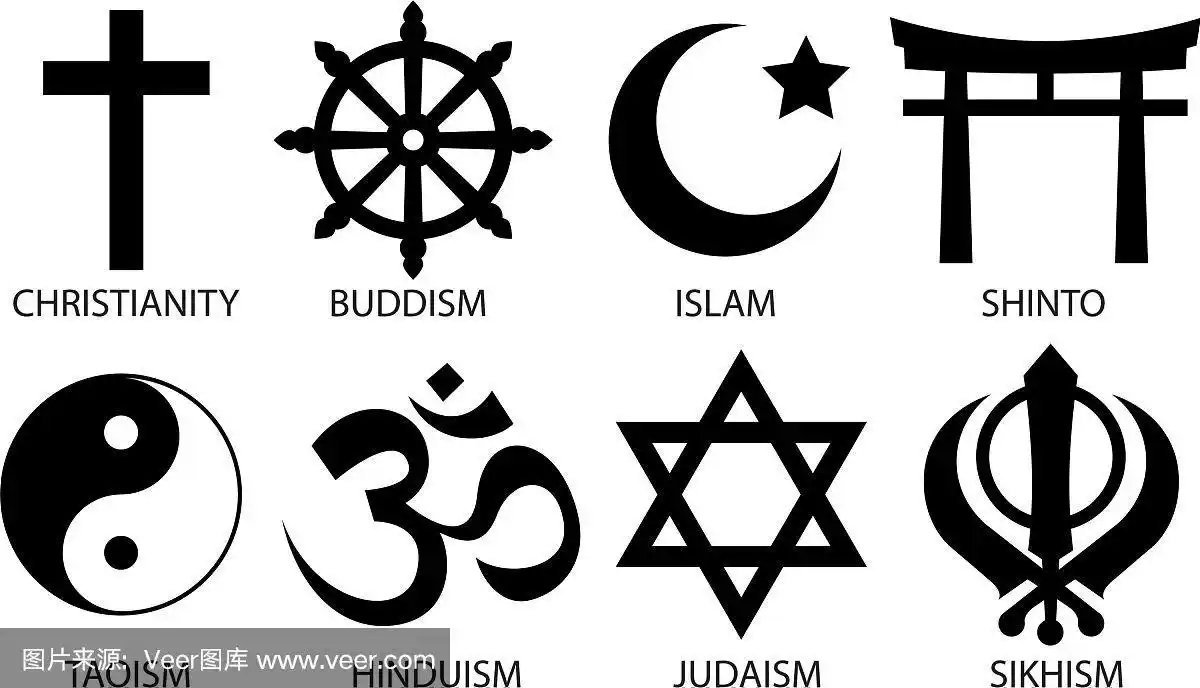 世界宗教符号图标集