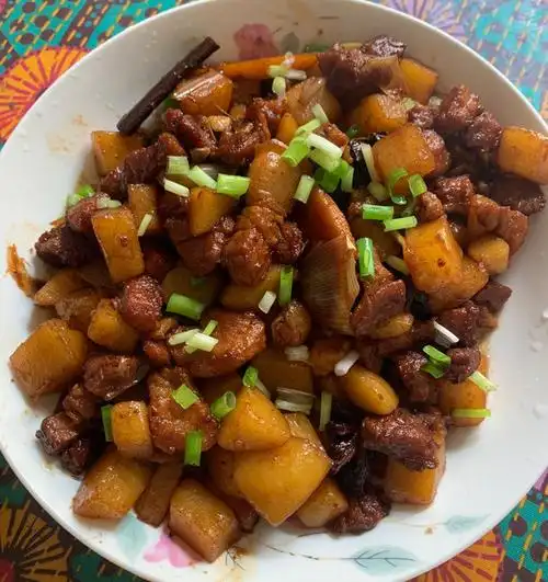 不会做菜的胖胖麻麻做的红烧肉炖土豆丝毫不腻