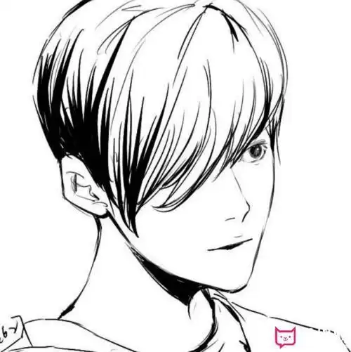 帅气男明星简笔画