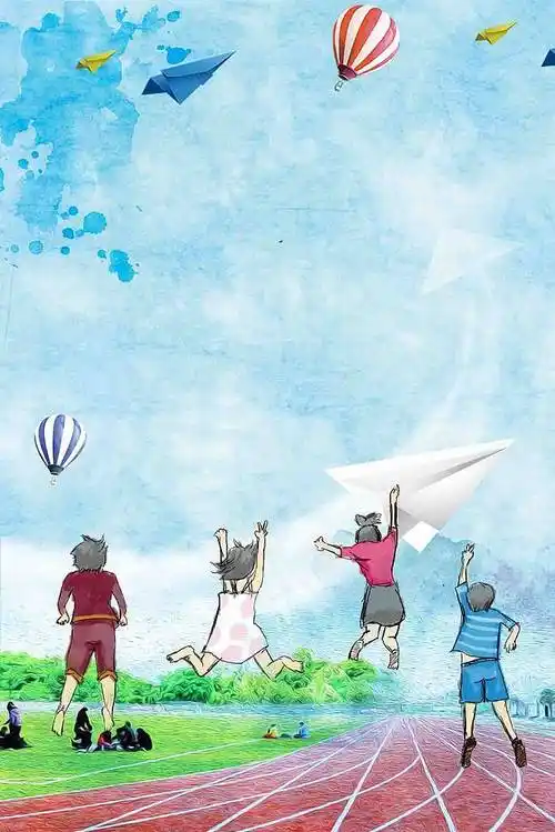 手绘青春学生毕业季毕业海报背景模板