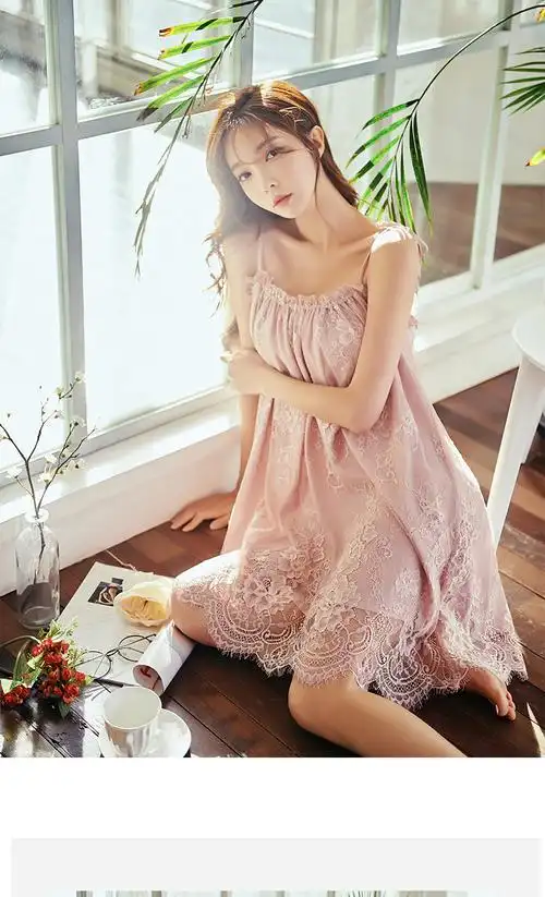 2020新款睡裙女夏蕾丝睡衣女性感公主宫廷系带吊带睡裙家居服凉季