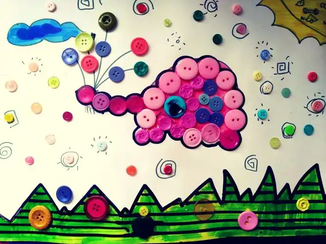 《漫书画》纽扣粘贴画