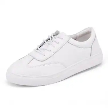 2016新款小白鞋女百搭平底运动女板鞋 系带休闲学生女单鞋白色37