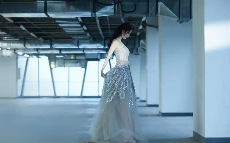 杨幂闪钻长裙优雅写真桌面壁纸