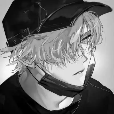 帅气动漫男生头像黑白图片