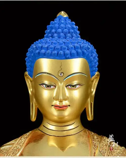【京选好货】藏村释迦牟尼佛像10寸全鎏金藏传佛教密宗佛堂摆件释迦不