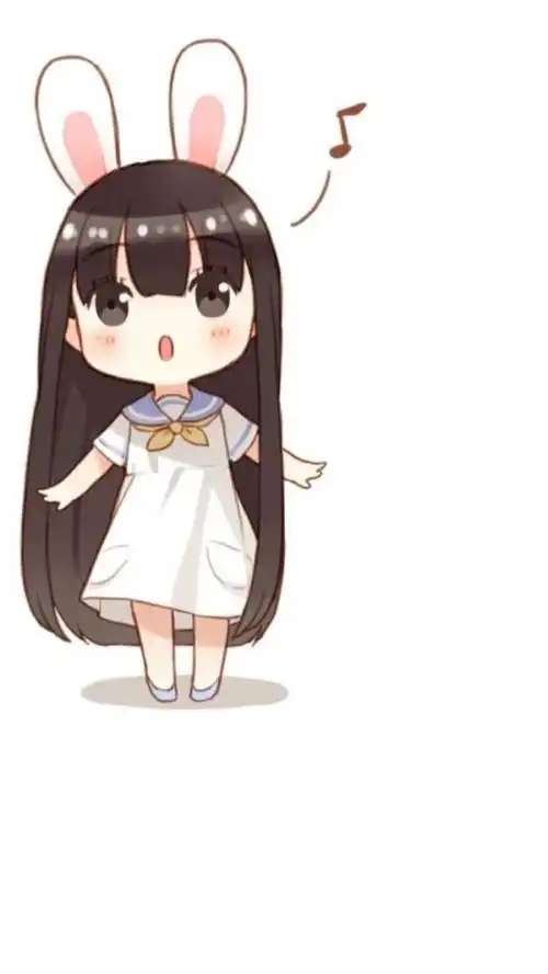 q萌动漫长发女生简笔画