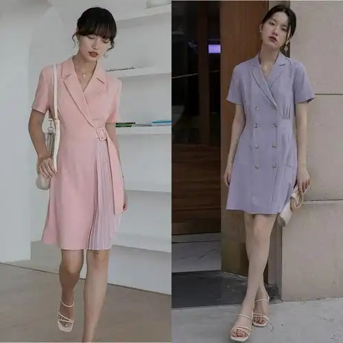 今年夏天这样穿"西装裙",既利落又正式,配对鞋子显气场