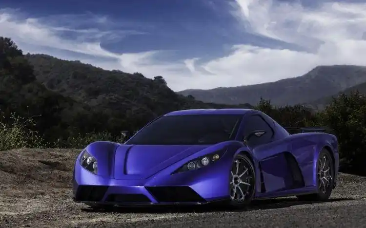 蓝色帅气超级跑车高清图片摄影分享