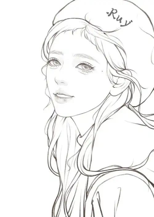 procreate绘画  #鞠婧祎  #线稿