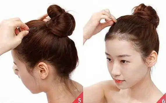 扎丸子头的方法100种好看又简单_长发丸子头怎么扎简单好看图解