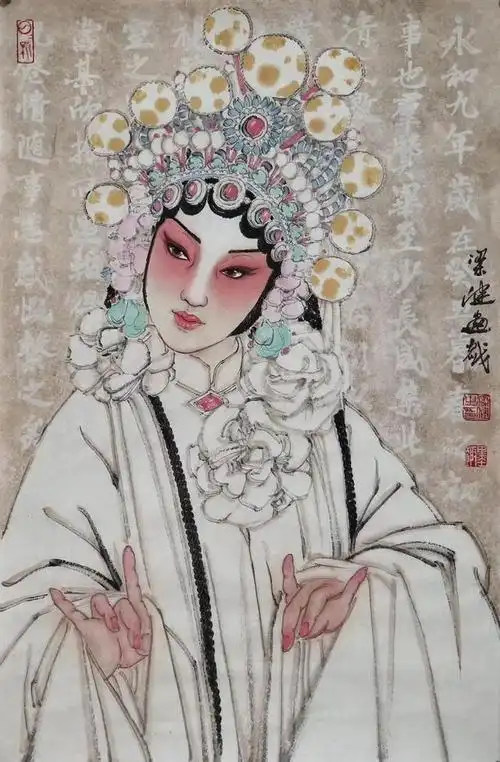 中国美术家协会会员梁健戏曲写意人物作品欣赏