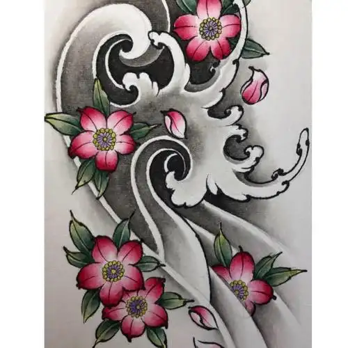 浪花手稿_纹身吧社区 - 纹身大咖