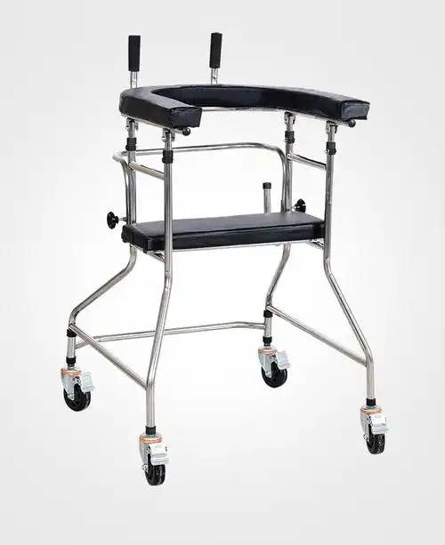 残疾人学步车中风老年助行器辅助行走器脑梗康复器材带轮 默认【图片