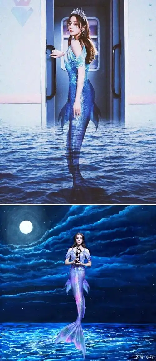 迪丽热巴美人鱼造型,布灵布灵的美人鱼公主,太令人陶醉了!