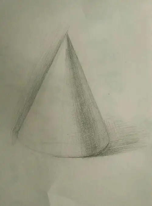 徐州慧衡教育素描基础教学示范一一石膏几何体训练之圆锥体