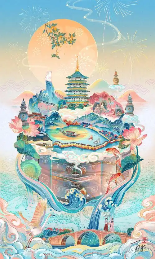 中国潮风插画设计