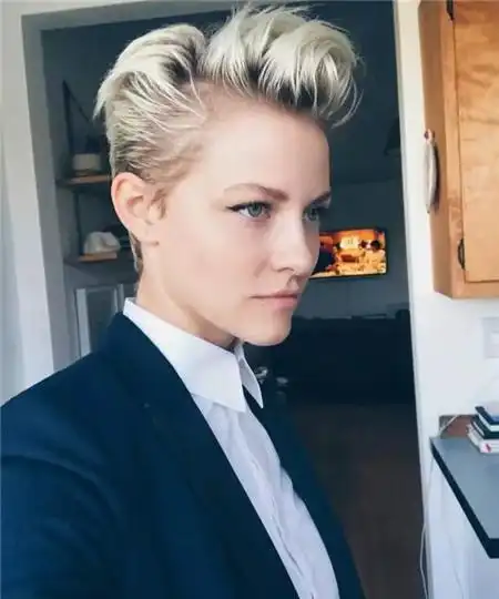 酷女孩超短发 all back大背头