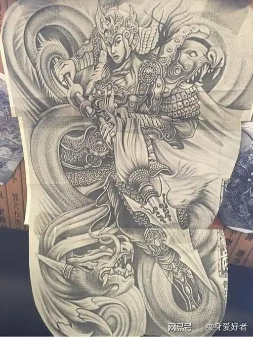 银枪赵子龙满背纹身喜欢来看图咯