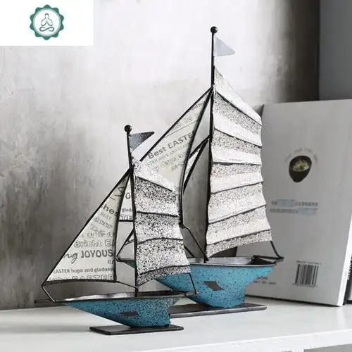 现代摆件小一帆风顺创意美式客厅电视柜办公室桌面帆船