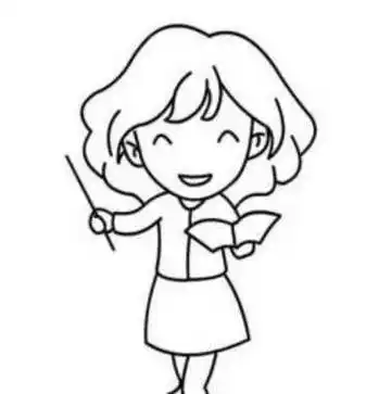 短发女老师简笔画老师简笔画简单又漂亮简笔画老师形象-素材公社